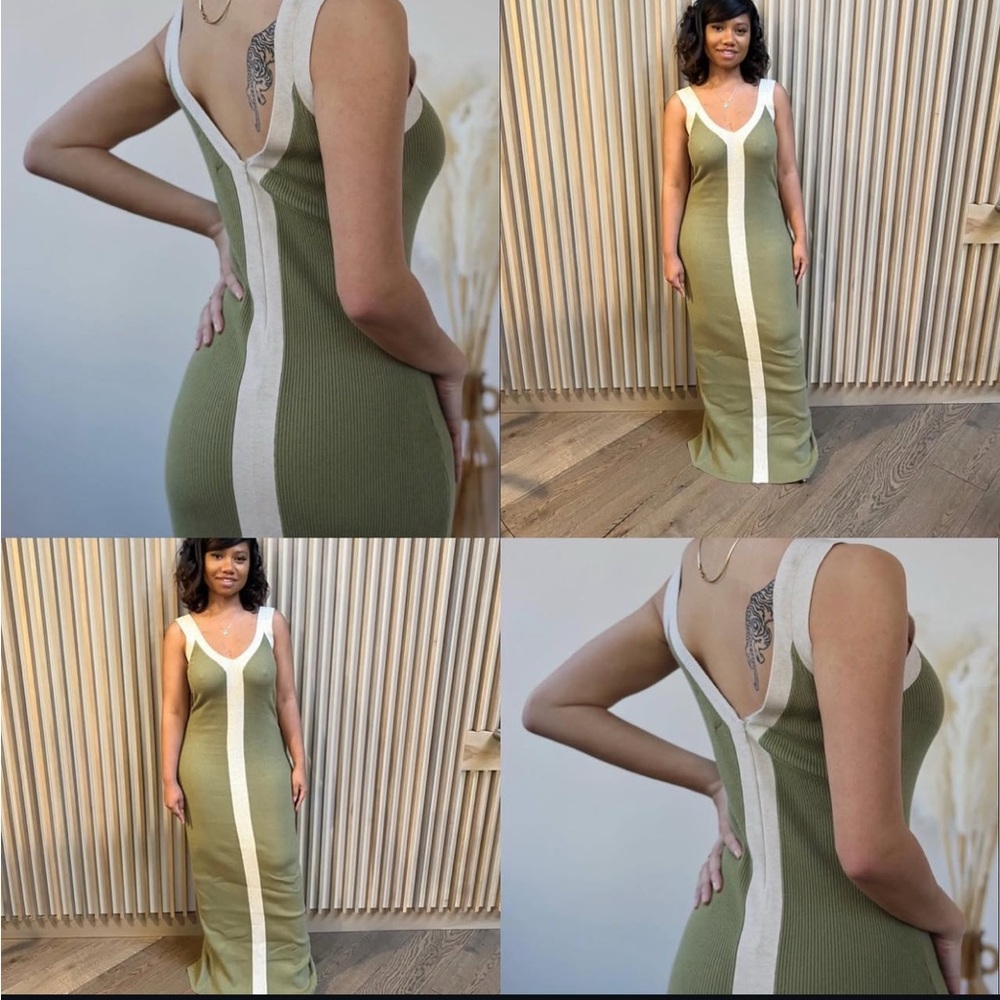 Elegant Olive Green Maxi Dress